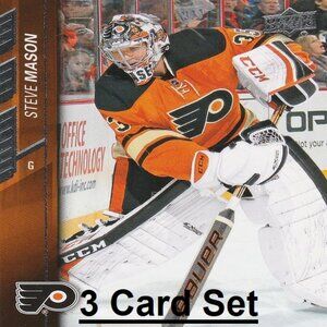 Steve Mason Philadelphia Flyers NHL Hockey Card Collection - 3 Card Set
